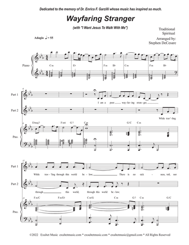 Wayfaring Stranger (with "I Want Jesus To Walk With Me") (2-part choir)