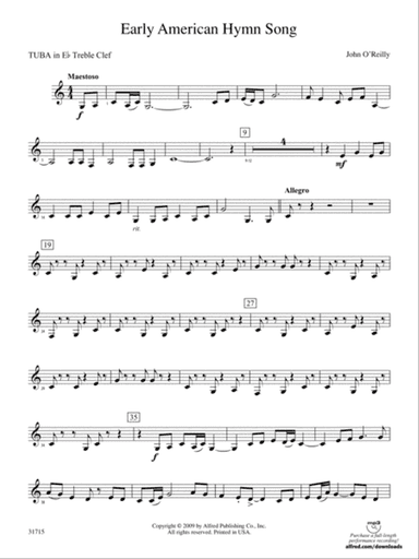 Early American Hymn Song: (wp) E-flat Tuba T.C.
