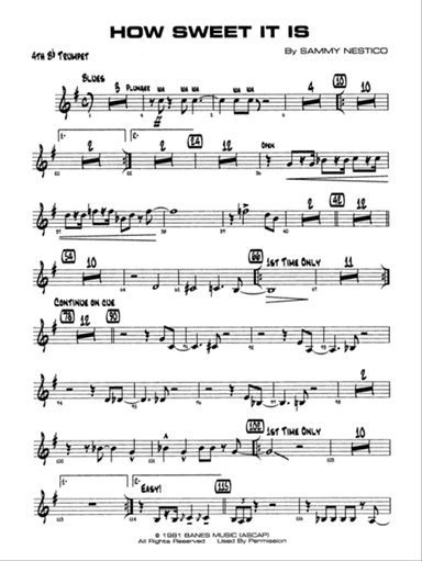 How Sweet It Is: 4th B-flat Trumpet