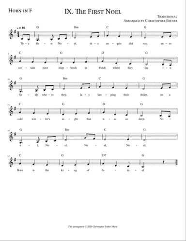 The First Noel for Horn in F