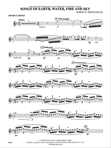 Songs of Earth, Water, Fire and Sky: 2nd B-flat Clarinet