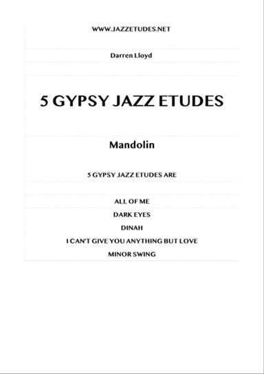 5 Gypsy intermediate jazz etudes for Mandolin