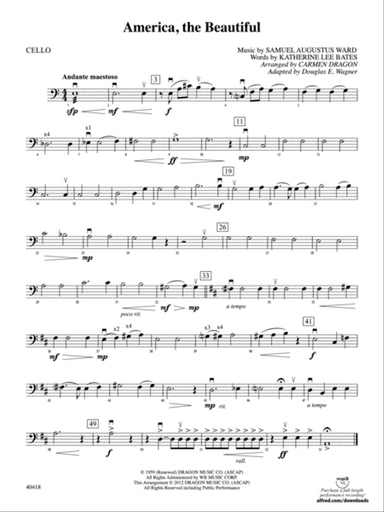 America, the Beautiful: Cello