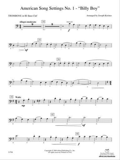 American Song Settings, No. 1: (wp) 1st B-flat Trombone B.C.