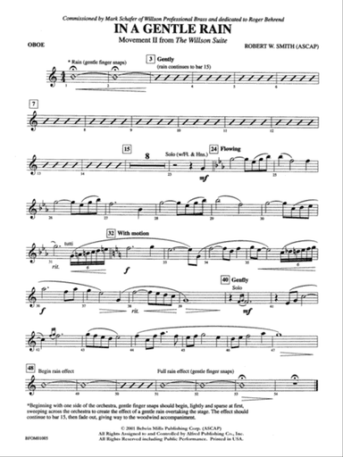 In a Gentle Rain (Movement II from the Willson Suite): Oboe
