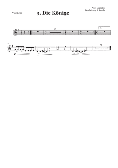 Peter Cornelius Weihnachtslieder - 3. Die Könige - Violine 2