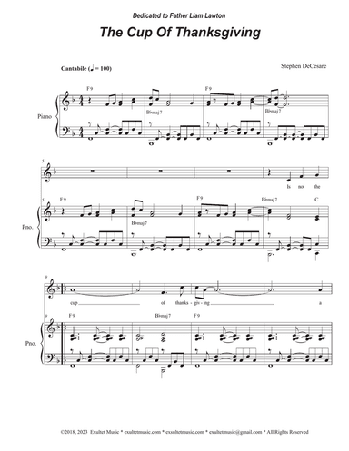 The Cup Of Thanksgiving (Vocal solo)