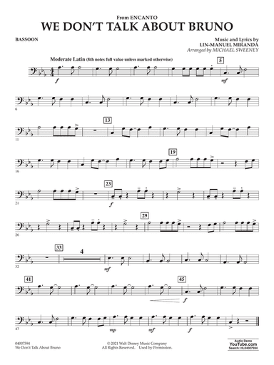 We Don't Talk About Bruno (from Encanto) (arr. Michael Sweeney) - Bassoon
