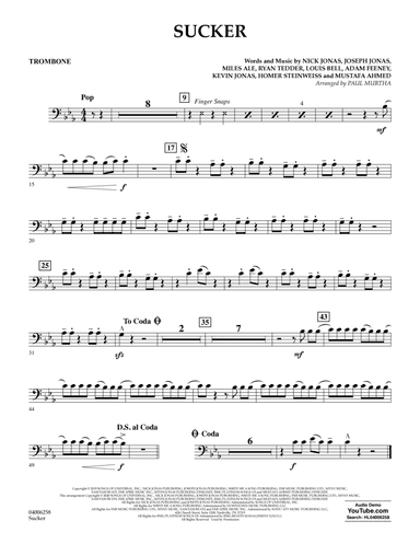 Sucker (arr. Paul Murtha) - Trombone