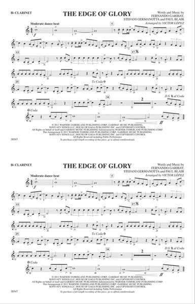 The Edge of Glory: 1st B-flat Clarinet