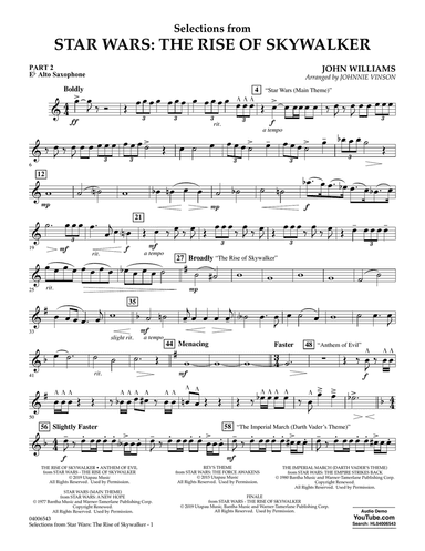 Selections from Star Wars: The Rise of Skywalker - Pt.2 - Eb Alto Saxophone
