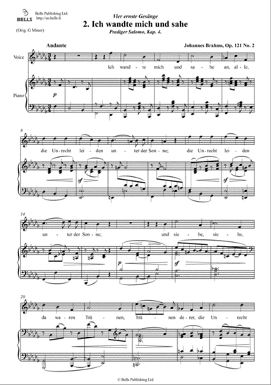 Ich wandte mich, Op. 121 No. 2 (B-flat minor)