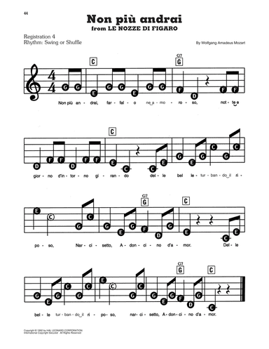 Non Piu Andrai (The Marriage Of Figaro)