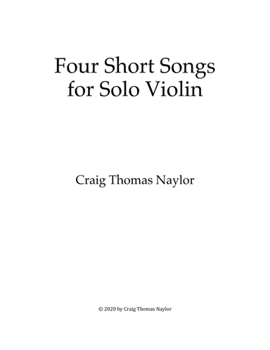 Four Short Solo Violin Songs