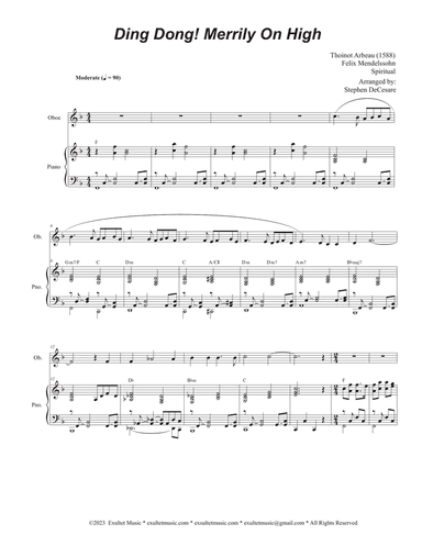 Ding Dong! Merrily On High (Oboe solo and Piano)