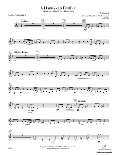 A Hanukkah Festival: 2nd B-flat Trumpet