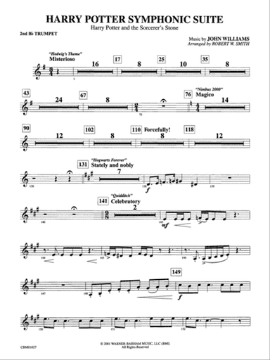 Harry Potter Symphonic Suite: 2nd B-flat Trumpet