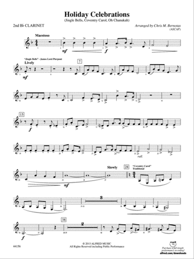 Holiday Celebrations: 2nd B-flat Clarinet