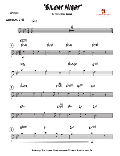 Silent Night - Euphonium & Piano (Bb Major)