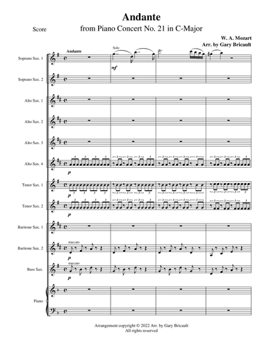 Andante from Piano Concerto No. 21 ion C-Major