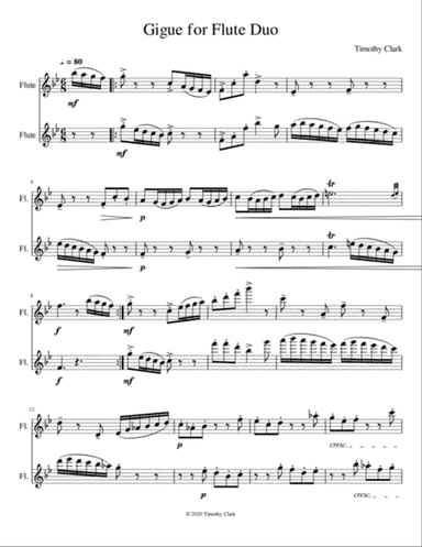 Gigue for Flute Duo