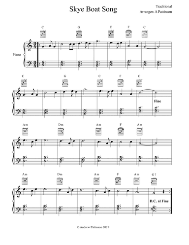 Skye boat song for Easy Piano