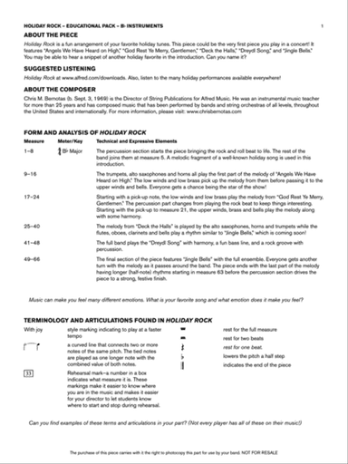 Holiday Rock: Bb Educational Pack