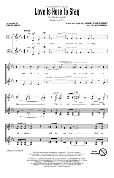 Love Is Here To Stay (arr. Kirby Shaw)