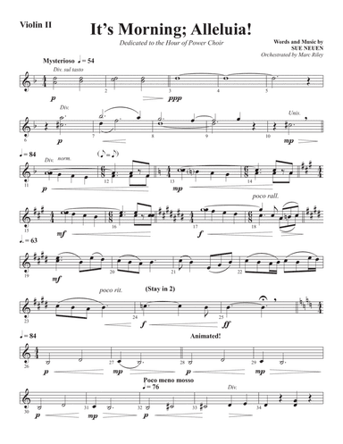 It's Morning; Alleluia! - Violin 2