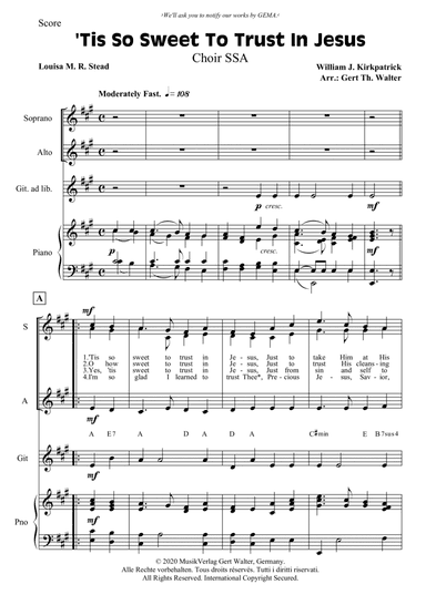 'Tis So Sweet To Trust In Jesus
