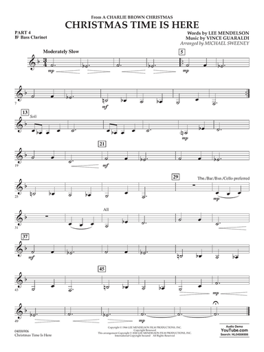 Christmas Time Is Here (arr. Michael Sweeney) - Pt.4 - Bb Bass Clarinet