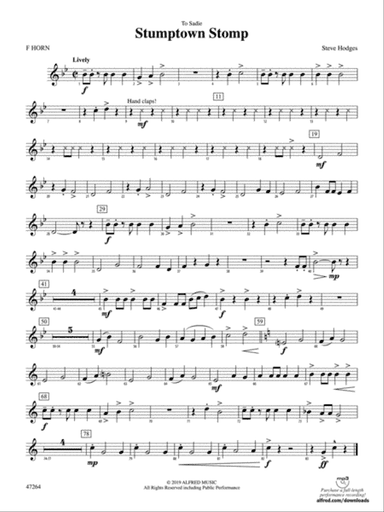 Stumptown Stomp: 1st F Horn