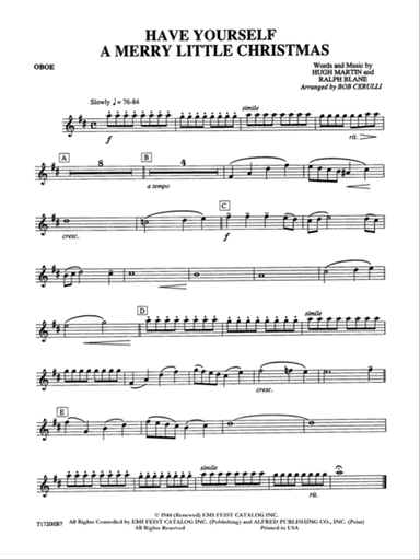 Have Yourself a Merry Little Christmas: Oboe