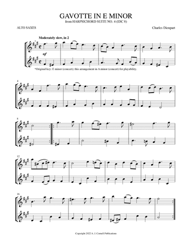 Gavotte in E Minor (from Harpsichord Suite No. 4)