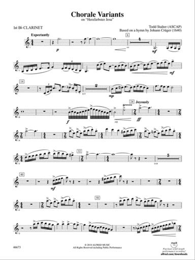 Chorale Variants: 1st B-flat Clarinet