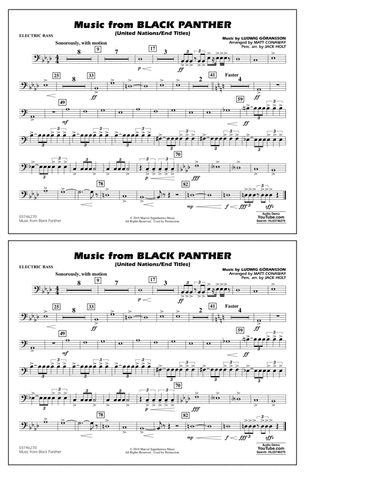 Music from Black Panther (arr. Matt Conaway) - Electric Bass