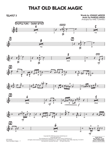 That Old Black Magic (arr. Mike Tomaro) - Trumpet 3