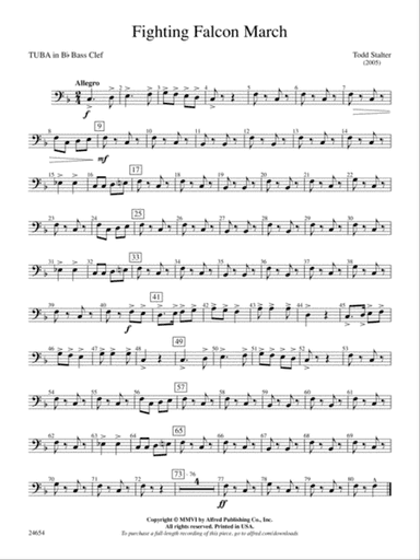 Fighting Falcon March: (wp) B-flat Tuba B.C.