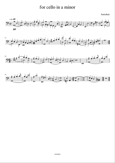 For solo cello in a minor