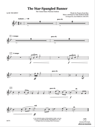 The Star-Spangled Banner: 1st B-flat Trumpet