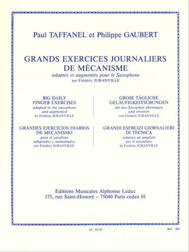 Grands Exercices Journaliers De Mecanisme (sax