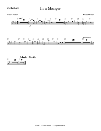 In a Manger - Contrabass