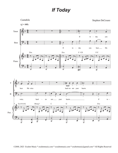 If Today (Duet for Tenor and Bass solo) (Easy Vocal Duet Version)