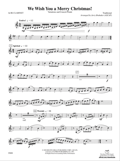 We Wish You a Merry Christmas!: 1st B-flat Clarinet