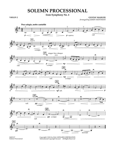 Solemn Processional (from "Symphony No. 4") - Violin 2