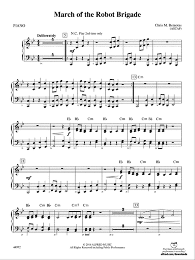 March of the Robot Brigade: Piano Accompaniment