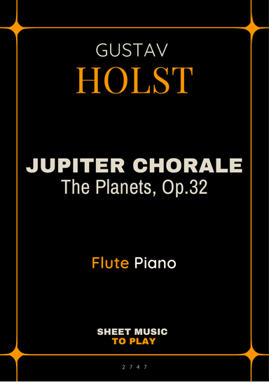 Jupiter Chorale from The Planets - Flute and Piano - W/Chords (Full Score and Parts)