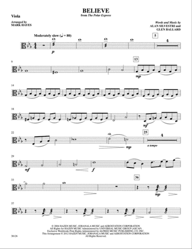 Believe (from The Polar Express): Viola