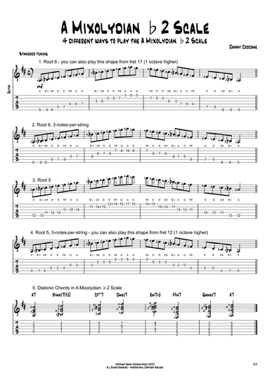 A Mixolydian b2 Scale (4 Ways to Play)