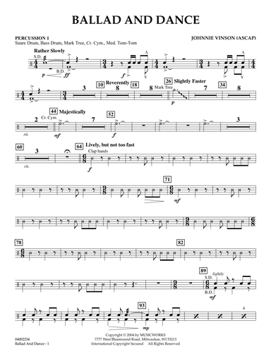 Ballad And Dance - Percussion 1